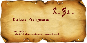 Kutas Zsigmond névjegykártya